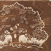 "Травы" деревянный блокнот А5 именной резной Коптский переплет Подарок