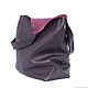 Purple leather string bag-A string bag made of leather Bag Bag Package Shopper. String bag. BagsByKaterinaKlestova (kklestova). My Livemaster. Фото №4