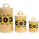Set of painted tuesas ' Sunflowers'. For bulk products, Jars, Tomsk,  Фото №1