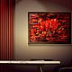 Abstract painting red fire colorful acrylic on paper Fireplace. Pictures. Art Gallery by Natlya Zhdanova. Online shopping on My Livemaster.  Фото №2