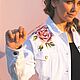 Рисунки на одежде Джинсовая куртка с принтом Кастом роспись одежды. Куртки. Наталья Ридная. NataliaDenimArt. Интернет-магазин Ярмарка Мастеров.  Фото №2