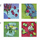 Заказать 'Juego de tarjetas de flores y frutas, 4 -8 piezas brillantes, cuadradas. StudioMoments. Ярмарка Мастеров. . Cards Фото №3