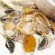 Necklace 'Rustle of leaves' (agate, calcite), Necklace, Moscow,  Фото №1