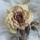 Брошь Моника, роза из шёлка, цветок из ткани, цветы, Брошь-булавка, Новосибирск,  Фото №1