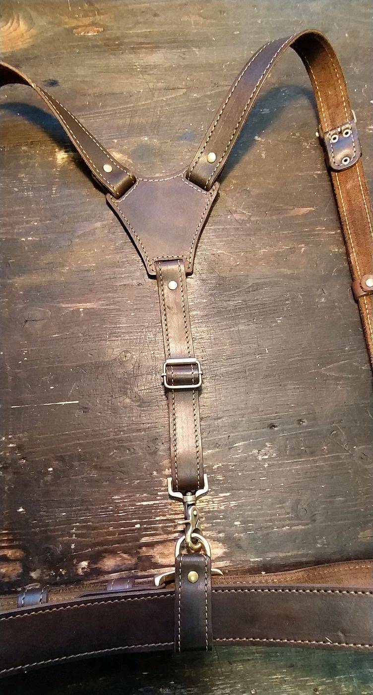 Комплект: Подтяжки из натуральной кожи + ремень в интернет-магазине ...