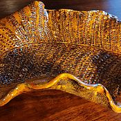 Посуда handmade. Livemaster - original item Ceramic dish Amber fern leaf.. Handmade.