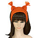 Order Headband with ears Squirrel, knitted hair red. Space Cat Knitting. Livemaster. . Bandage Фото №3