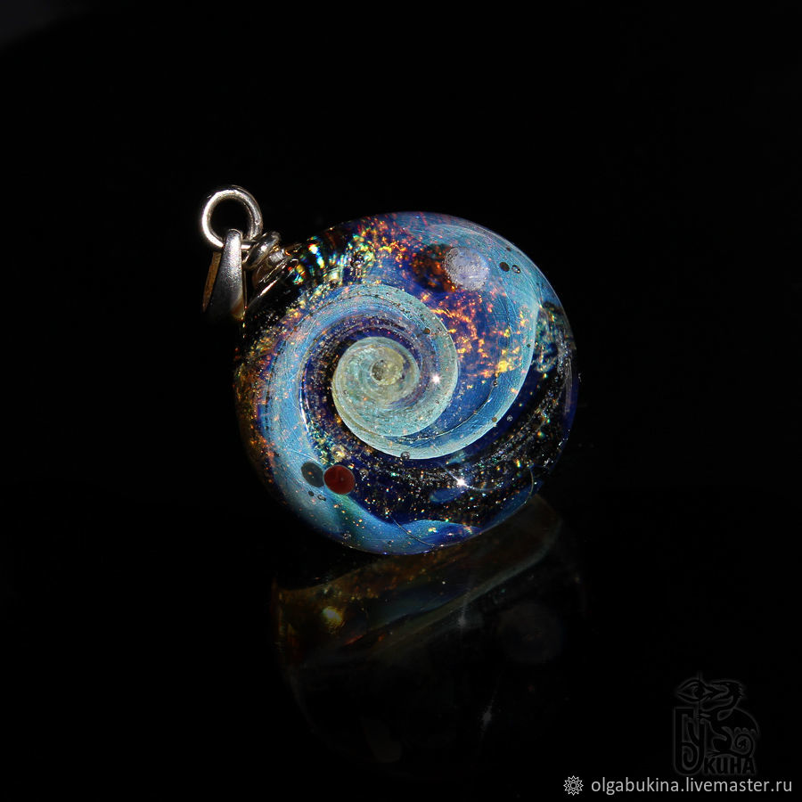 Pendant ball galaxy Space charm. Lampwork Glass bijouterie, Pendant, Moscow,  Фото №1