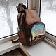 Women's leather backpack with custom painting for Anastasia. Classic Bag. Innela- авторские кожаные сумки на заказ.. My Livemaster. Фото №5