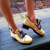 Обувь ручной работы. Ярмарка Мастеров - ручная работа Zapatos: Botas amarillas de las mujeres. Handmade.