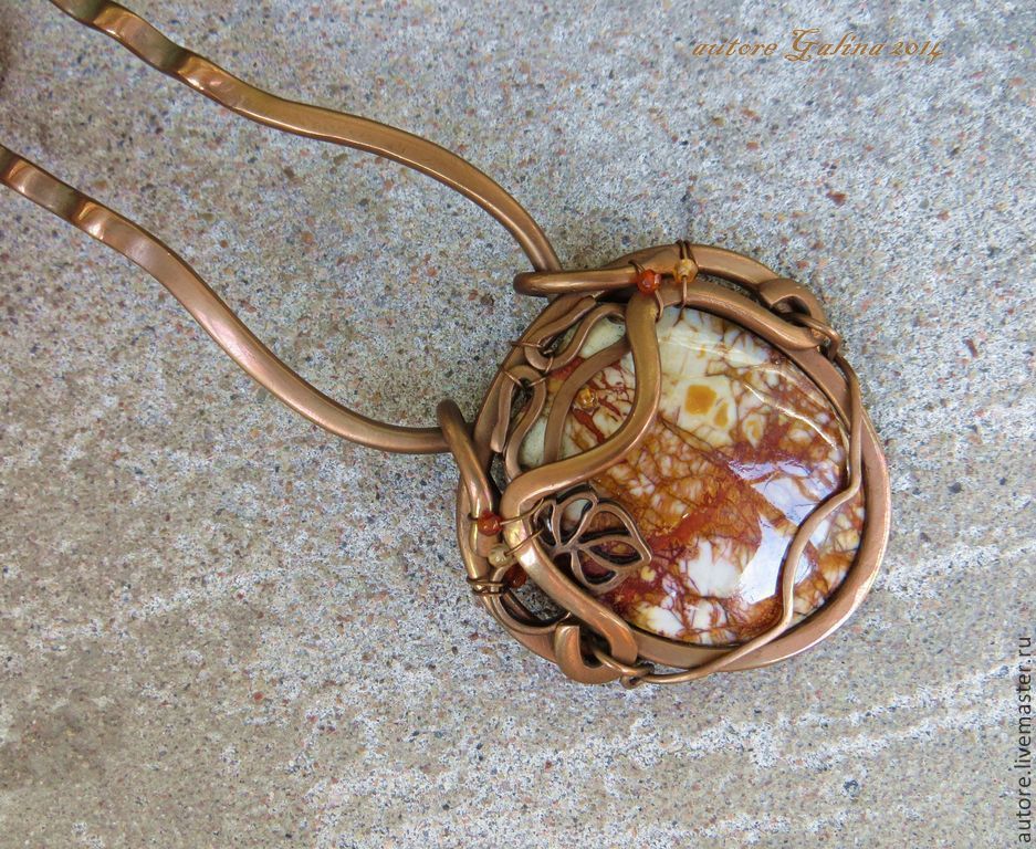 Золотая осень.Медная шпилька – заказать на Ярмарке Мастеров – 4H3GFRU ...