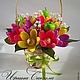 Корзина весенних цветов с конфетами, Букеты, Санкт-Петербург,  Фото №1