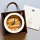 Unusual, original wall clock made of wood in a wooden box. Watch. Original wall clocks. My Livemaster. Фото №4
