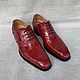 Order Oxfords made of genuine crocodile leather, in maroon color. SHOES&BAGS. Livemaster. . Oxfords Фото №3