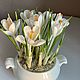 Крокусы из полимерной глины. Композиции. Flower lover. Цветы из глины. Интернет-магазин Ярмарка Мастеров.  Фото №2