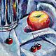 Картина маслом натюрморт для кухни чайник фрукты цветы. Картины. Анна Тезина - Живопись маслом. Ярмарка Мастеров.  Фото №4