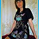 tunic of black linen'fabulous night'. Tunics. Славяночка-вышиваночка (oksanetta). Online shopping on My Livemaster.  Фото №2