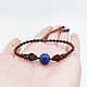 Lapis lazuli Bracelet blue Brown Natural Stone thin Bracelet. Braided bracelet. Macrame jewelry - gnezdo_kukushki. My Livemaster. Фото №4