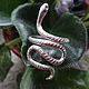 Кольцо из серебра Змейка с цаворитами, Кольца, Санкт-Петербург,  Фото №1