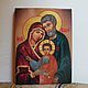 Holy family icon handwritten hot colors on the tree, Icons, Acre,  Фото №1