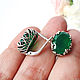 Earrings with emerald agate. 925 sterling silver. Earrings. Zoloto Master. My Livemaster. Фото №5