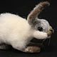 Bonik. felted wool toy. White fluffy rabbit, Felted Toy, Moscow,  Фото №1
