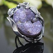 925 Sterling Silver Ring with Untreated Amethyst IV0092