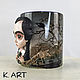 Ceramic mug decorated with handmade from polymer clay Beetlejuice. Mugs and cups. Katrin ART. Ярмарка Мастеров.  Фото №4