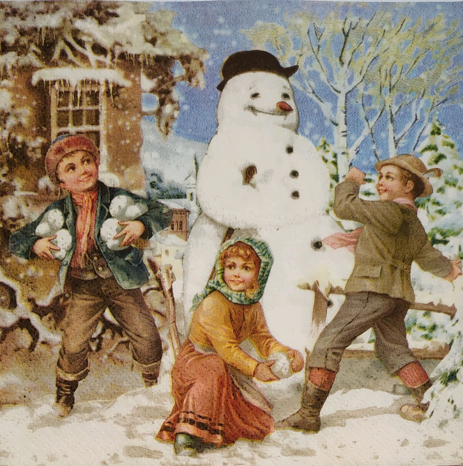 Старинные зимние детские забавы