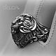 Ring-signet: Lion ring Baroque style, Signet Ring, Tolyatti,  Фото №1
