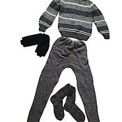 Мужская одежда handmade. Livemaster - original item Sweater Leggings Socks Sheepskin Gloves/set. Handmade.