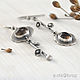 Silver earrings with rauchtopaz' wild plum ' asymmetric, Earrings, Moscow,  Фото №1