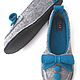 Order BERTA blue felt ballet flats, 100% wool. felted-slippers (felted-slippers). Livemaster. . Slippers Фото №3