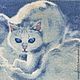 Вышивка крестом "Белый кот", Картины, Смоленск,  Фото №1