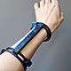 Order Bracelet-wristband made of blue wood. TETstudio. Ecostyle.. Livemaster. . Hard bracelet Фото №3