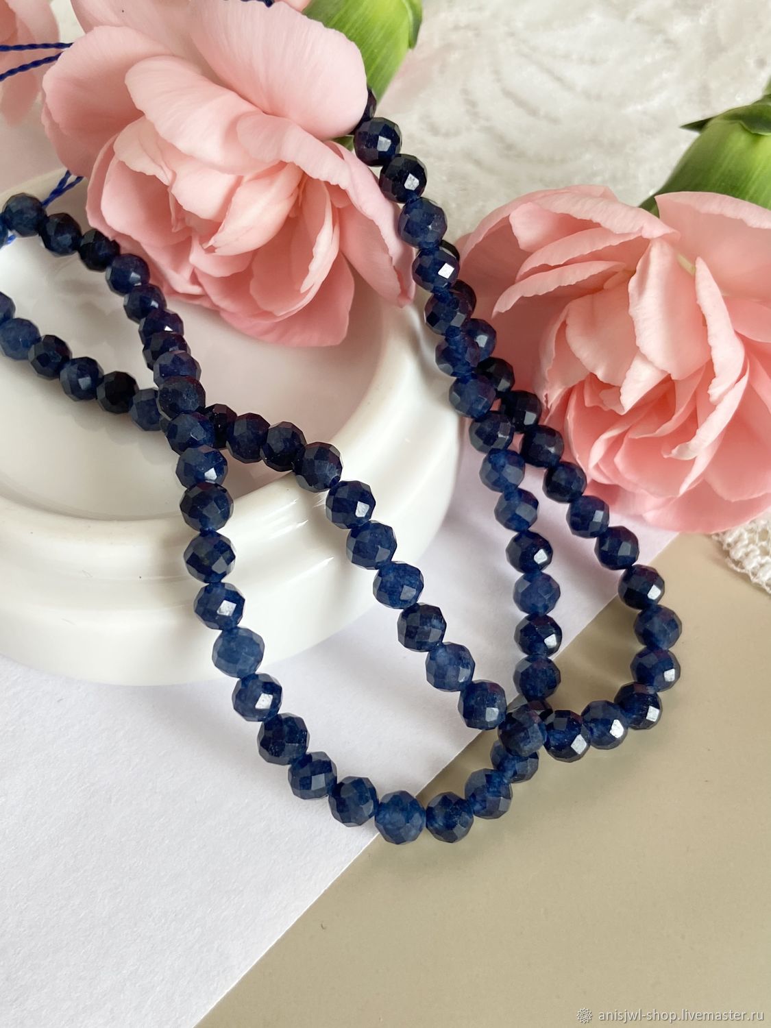 Сапфирин 4мм граненые бусины шар купить в интернет-магазине Ярмарка ...