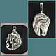 Horse Head Pendant. Silver talisman, Pendant, Turin,  Фото №1