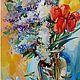 Painting 30h45 cm lilacs Tulips Cherries Oil on Canvas, Pictures, Dimitrovgrad,  Фото №1