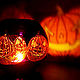 Happy Halloween (glass candle holder for Halloween, stained glass painting), Candles, St. Petersburg,  Фото №1