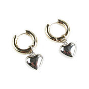 Украшения handmade. Livemaster - original item Earrings rings with heart pendants, massive earrings as a gift. Handmade.