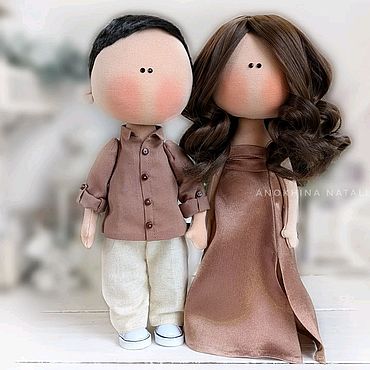 Куклы и игрушки ручной работы. Ярмарка Мастеров - ручная работа Портретная кукла пара, кукла по фотографии для двоих, подарок паре. Handmade.