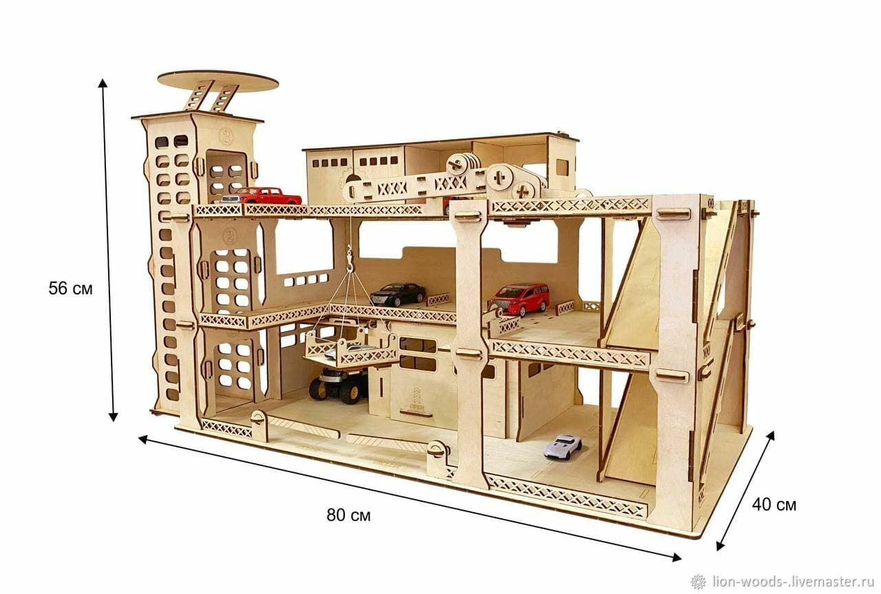 Деревянный конструктор Большая парковка с лифтом, краном купить в  интернет-магазине Ярмарка Мастеров по цене 2990 ₽ – QV7NSRU | Техника и  роботы, Санкт-Петербург - доставка по России