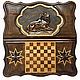 Backgammon carved Art. .021 ' Graceful lion', Backgammon and checkers, Moscow,  Фото №1