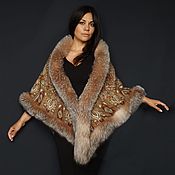 Аксессуары handmade. Livemaster - original item Sadko shawl with fur. Handmade.