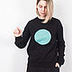 Black sweatshirt with a mint circle. Sweatshirts. Alena Vishnyakova. My Livemaster. Фото №5