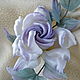 Pin brooch: silk flower rose-Madame violet brooch. Brooches. LIUDMILA SKRYDLOVA (flower glade). My Livemaster. Фото №4