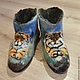 Order Felted Slippers for men. Boots for the house 'My tiger'. wool gifts. Livemaster. . Slippers Фото №3