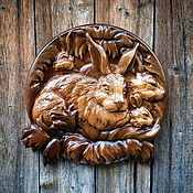 Картины и панно handmade. Livemaster - original item Carved panel made of wood 