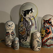 Русский стиль handmade. Livemaster - original item Dolls: Cat samurai. Handmade.