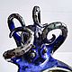 Тарелка керамическая с синим осьминогом. Тарелки. Rybkinson Ceramics. Ярмарка Мастеров.  Фото №5